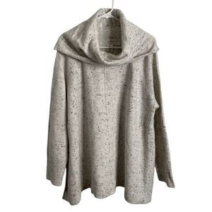 Max Studio Womens Funnel Cowlneck Sweater 2X Cream Marle Oversized Gilmore Girls